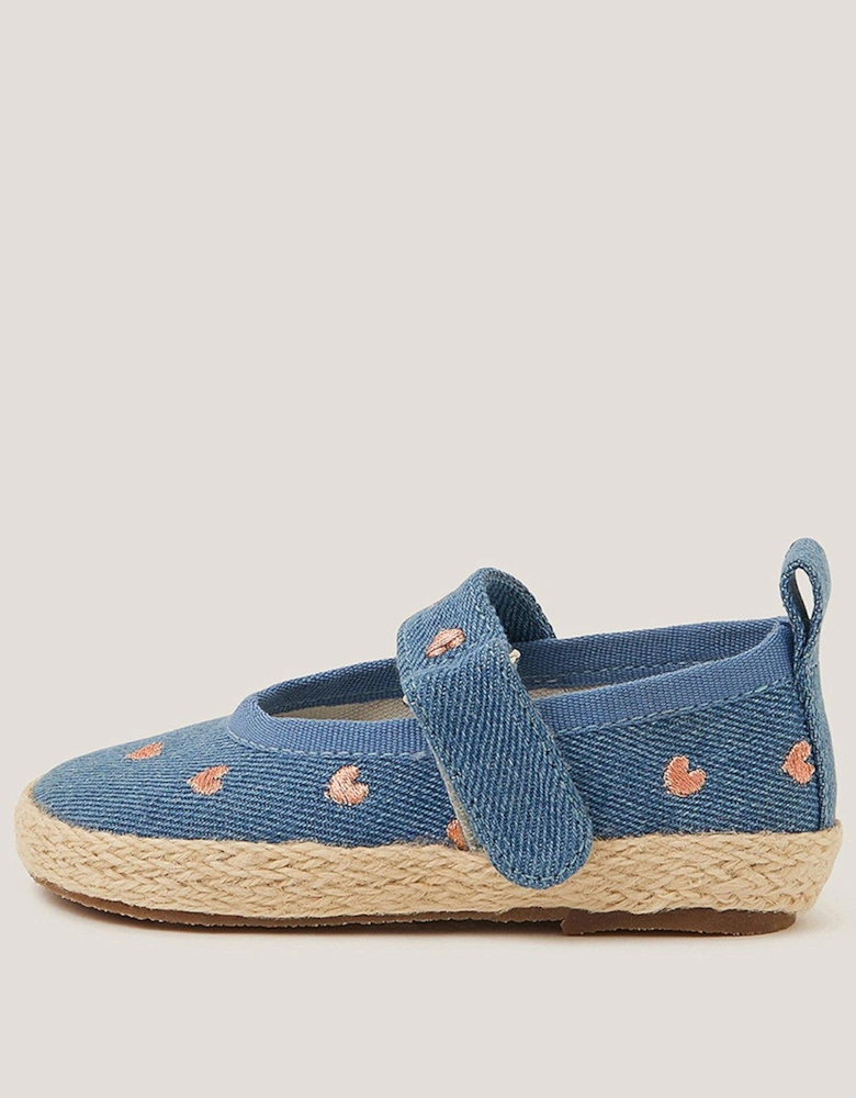 Baby Girls Espadrille Denim Sandals - Blue