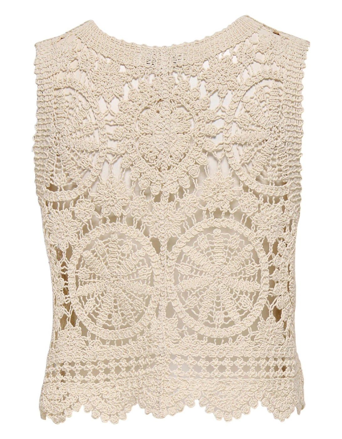 Vic Short Sleeve V-neck Tie Knitted Vest - Cream