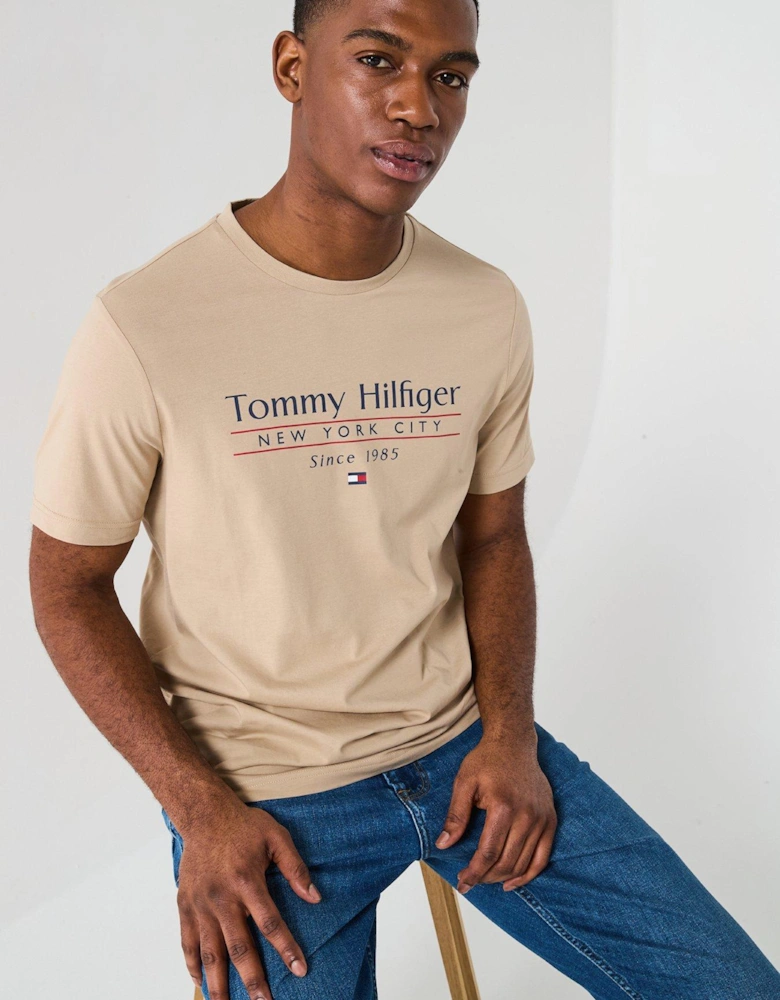 Centre Stack Logo T-Shirt - Natural