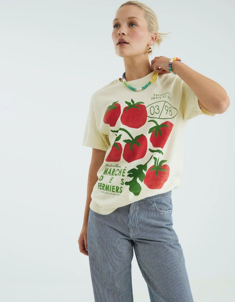 Short Sleeve Sketchy Tomato T-Shirt - Yellow