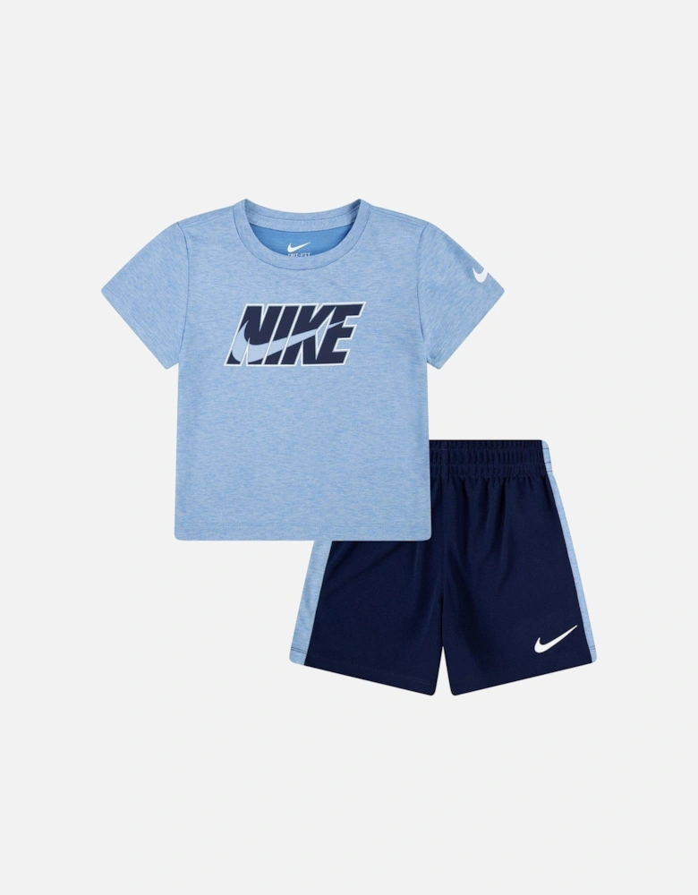 Kids Boys Dri-Fit Shorts And T-Shirt Set - Blue