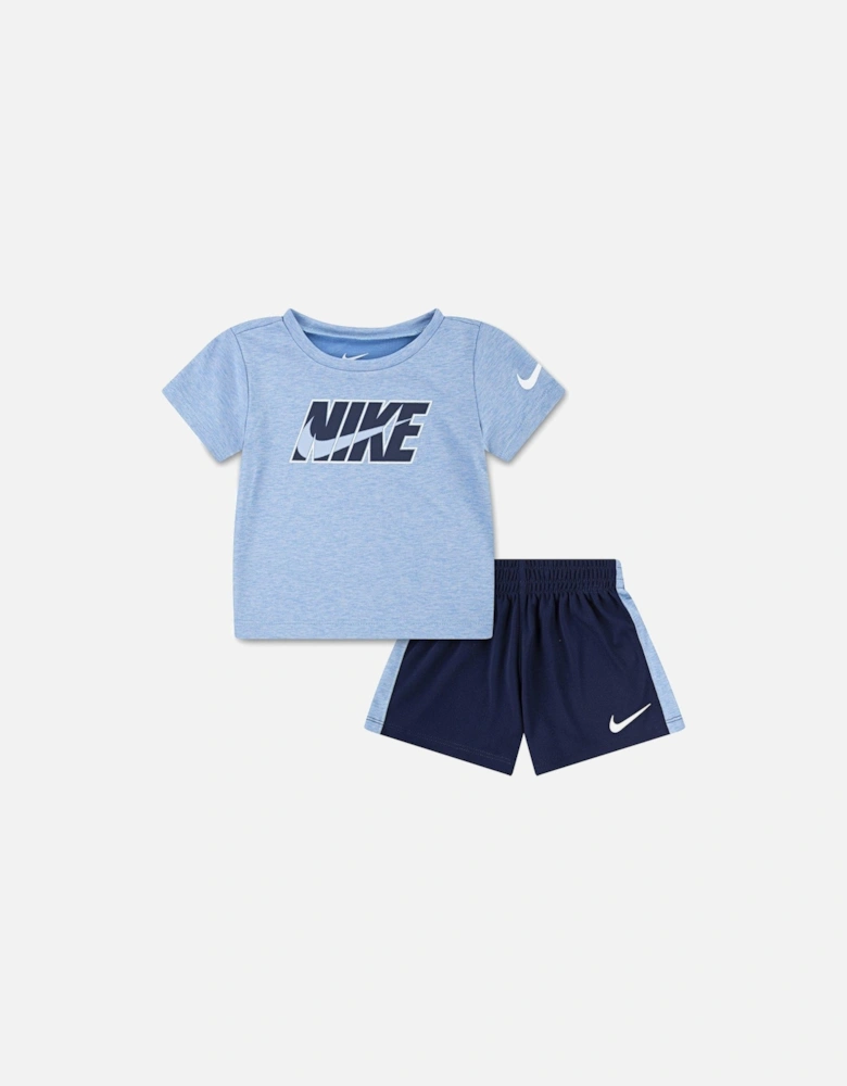 Infant Boys Dri-Fit Shorts And T-Shirt Set - Blue