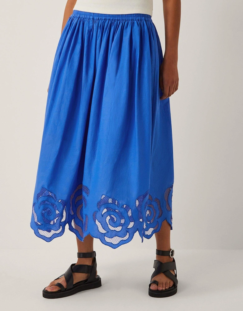 Grace Cutwork Skirt - Cobalt Blue