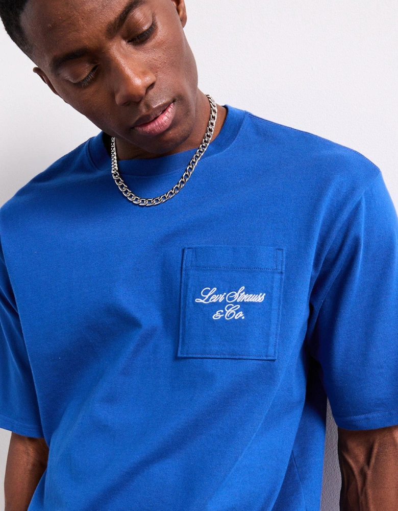 Levis Heavyweight Graphic Pocket Short Sleeve T-shirt - Blue