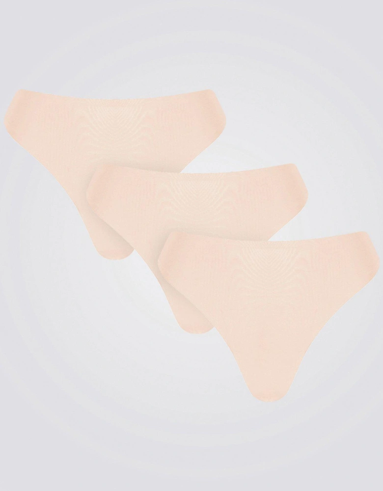 Bonded 3 Pack Thongs - Nude