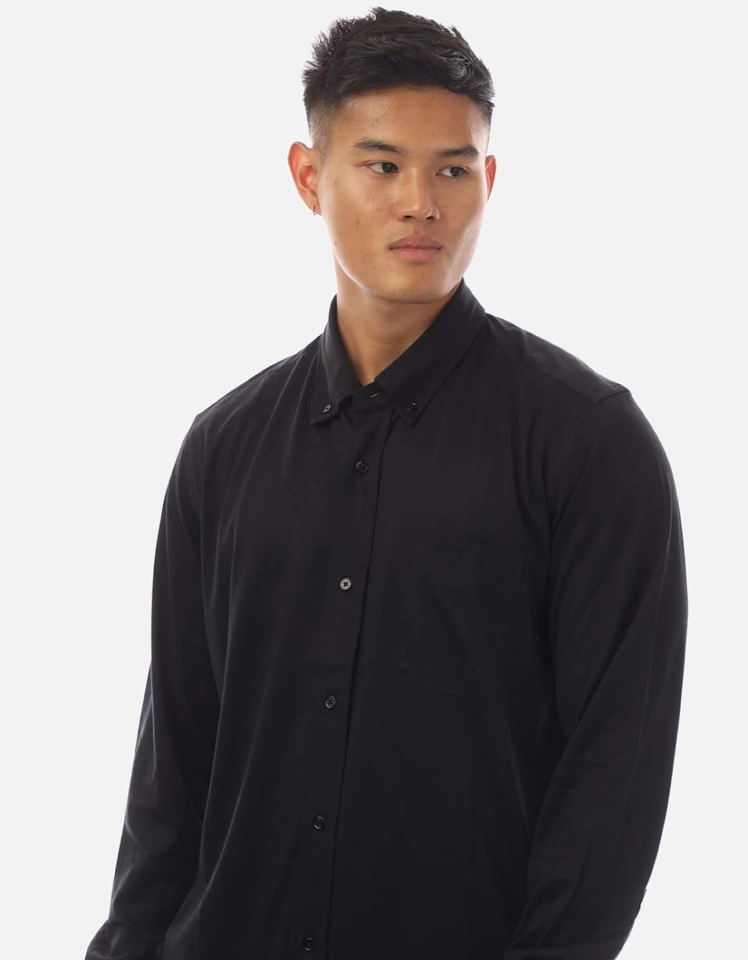 Silk Cotton Blend Button Down Shirt