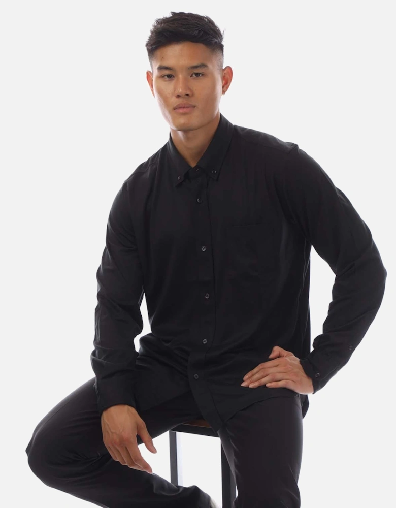 Silk Cotton Blend Button Down Shirt