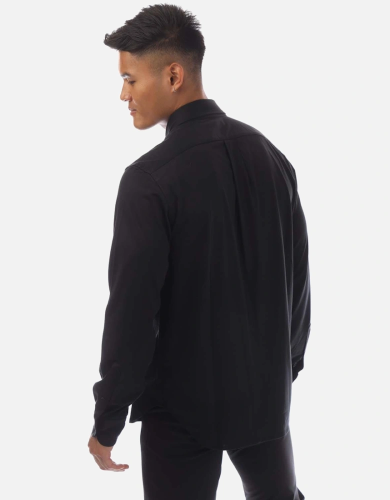 Silk Cotton Blend Button Down Shirt