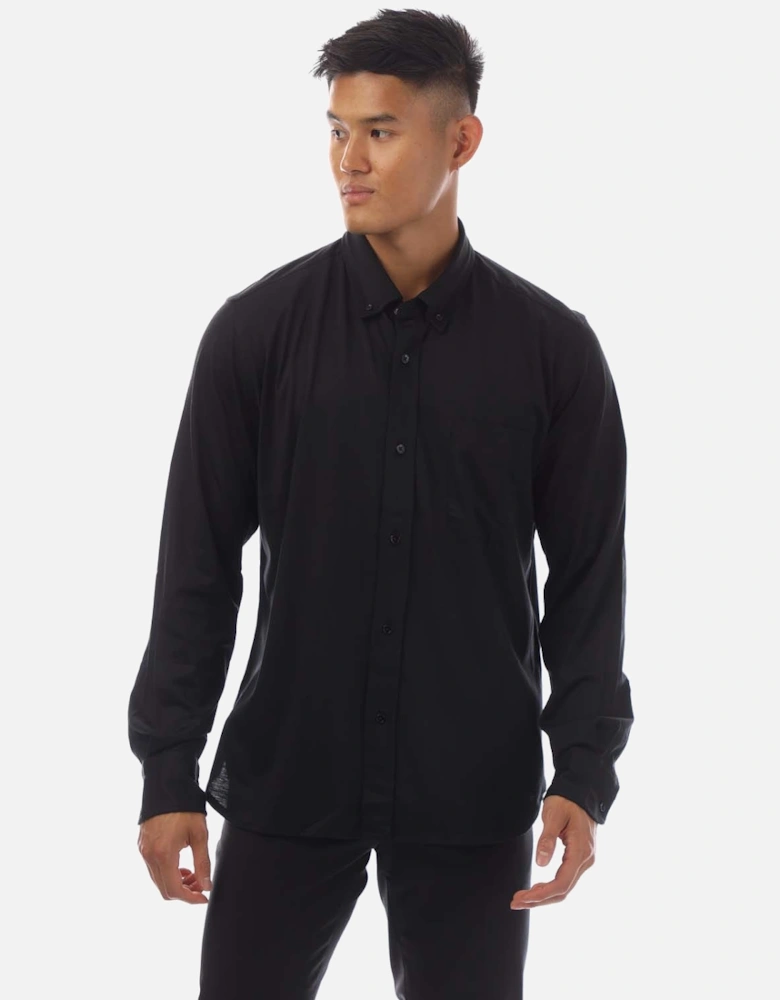 Silk Cotton Blend Button Down Shirt