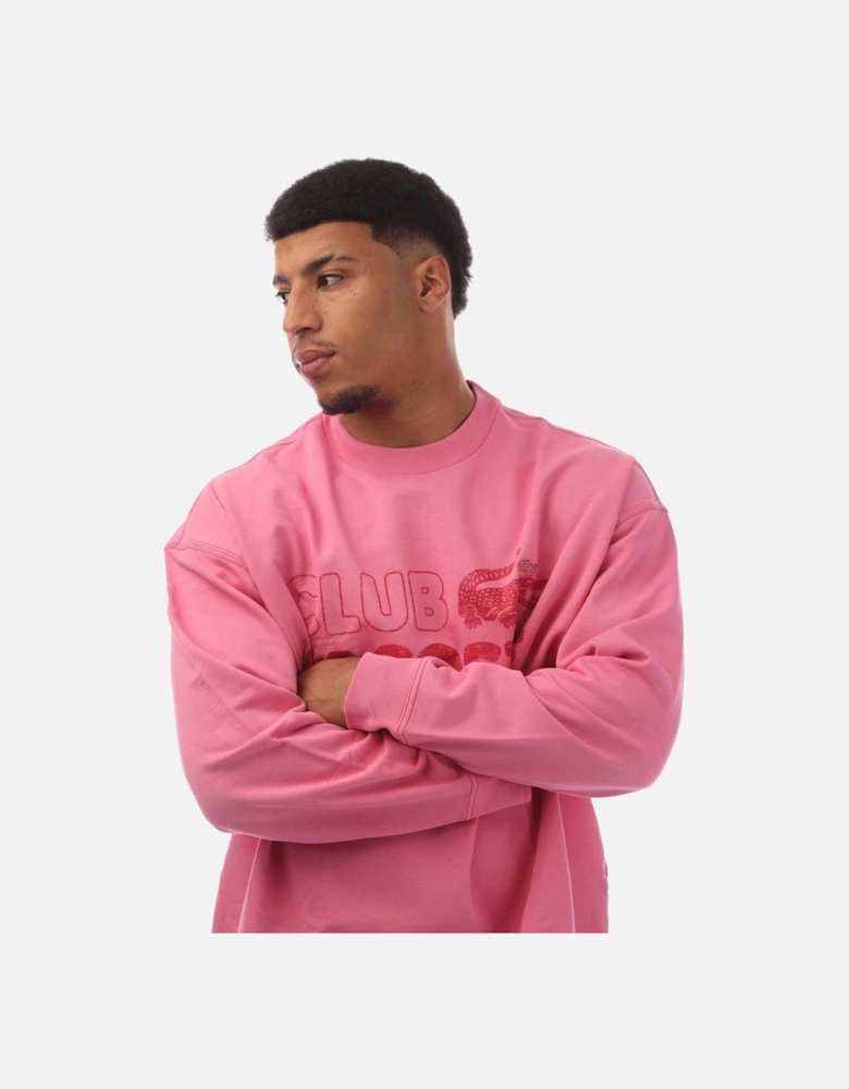 Round Neck Loose Fit Vintage Print Sweatshirt