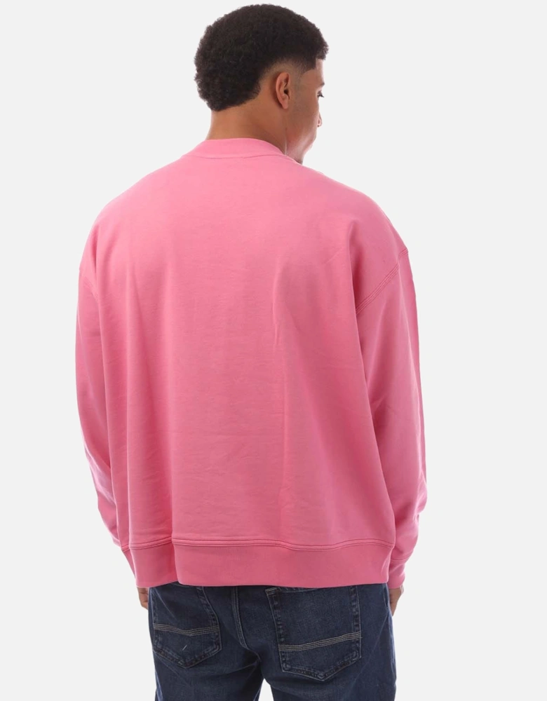 Round Neck Loose Fit Vintage Print Sweatshirt