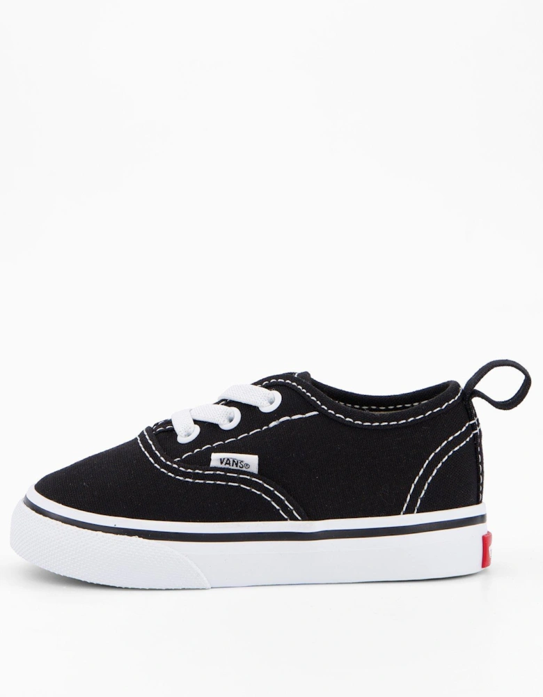Toddler Authentic Elastic Lace Trainers - Black/White