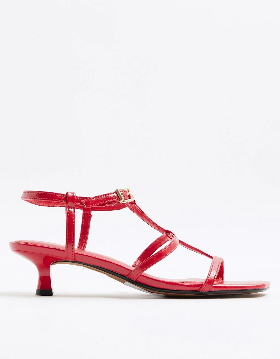 Kitten Heeled T Bar Sandal - Red, 2 of 1
