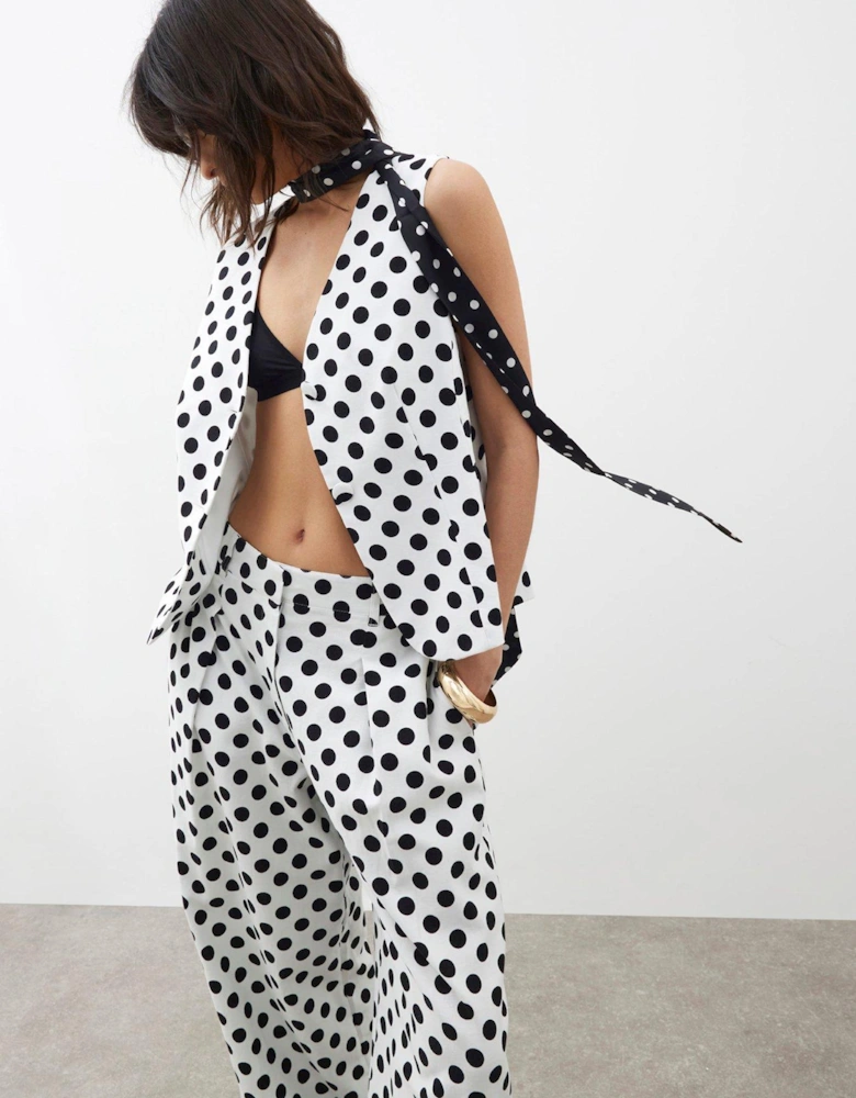 V Neck Waistcoat - White