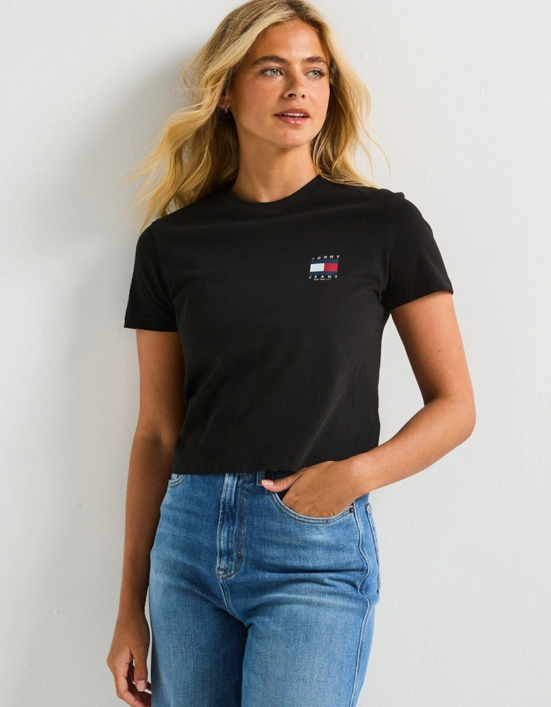 Us Flag Short Sleeve T-Shirt - Black