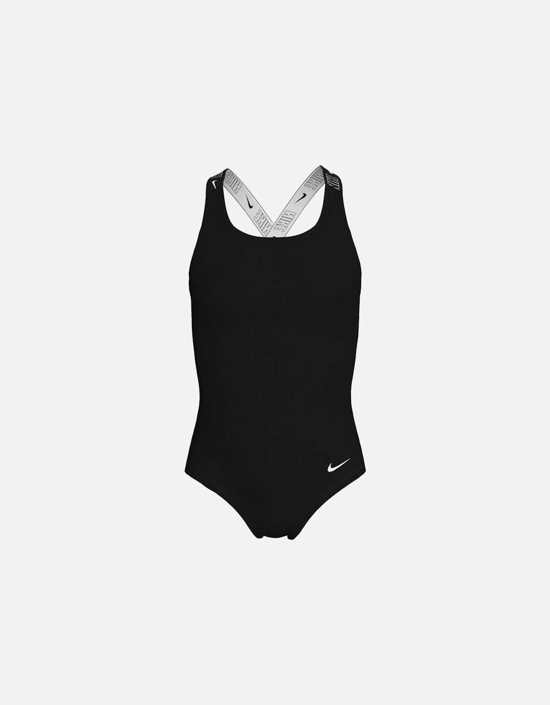 Girls Logo Taping Crossback One Piece Swimsuit - Black, 2 of 1