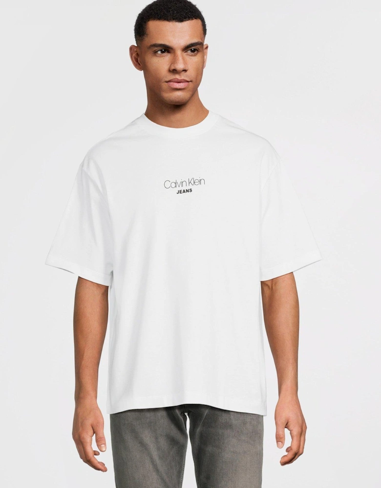 Shirt Sleeve Relaxed Fit Graphic T-Shirt - White