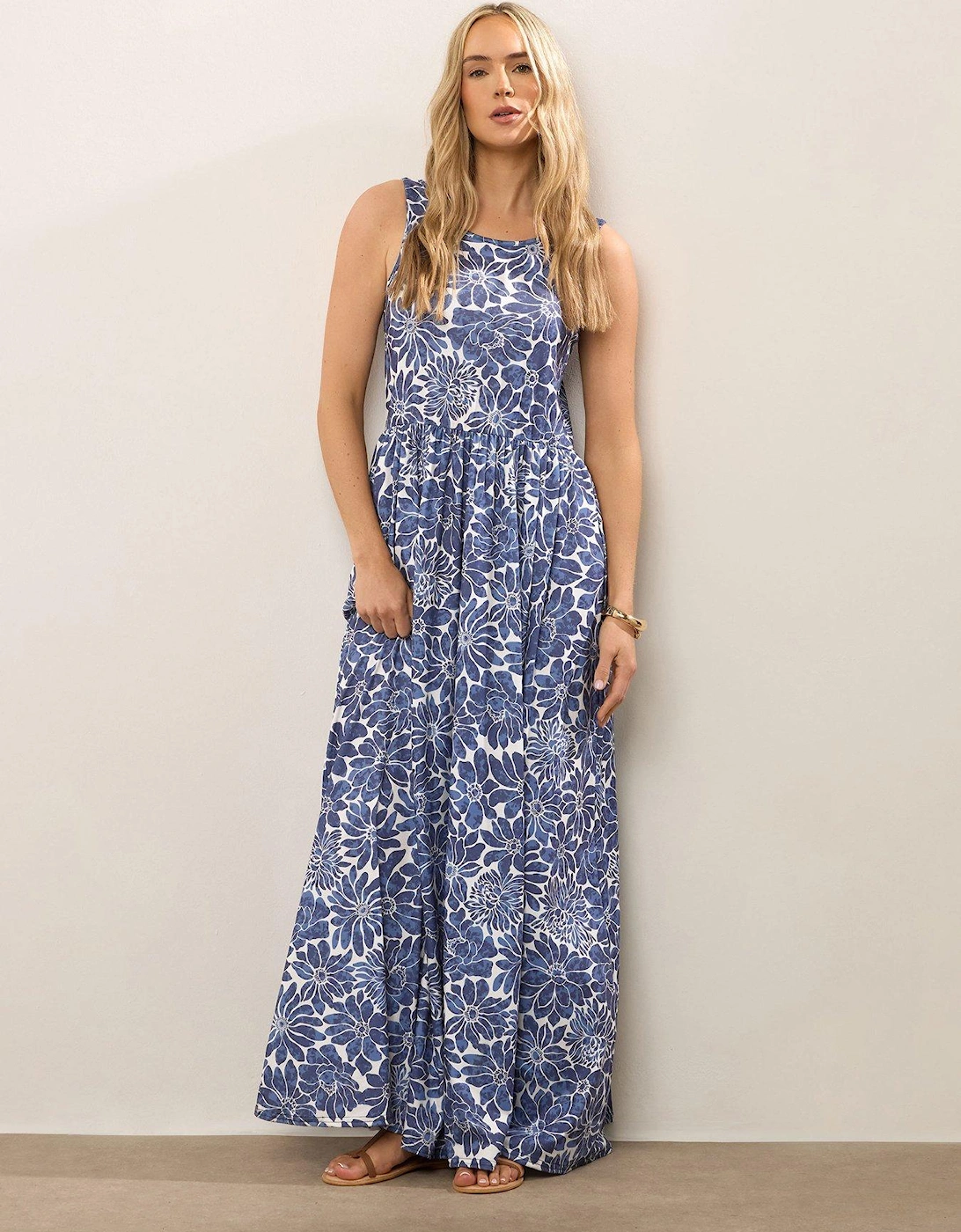 Floral Sleeveless Maxi Dress - Blue, 2 of 1