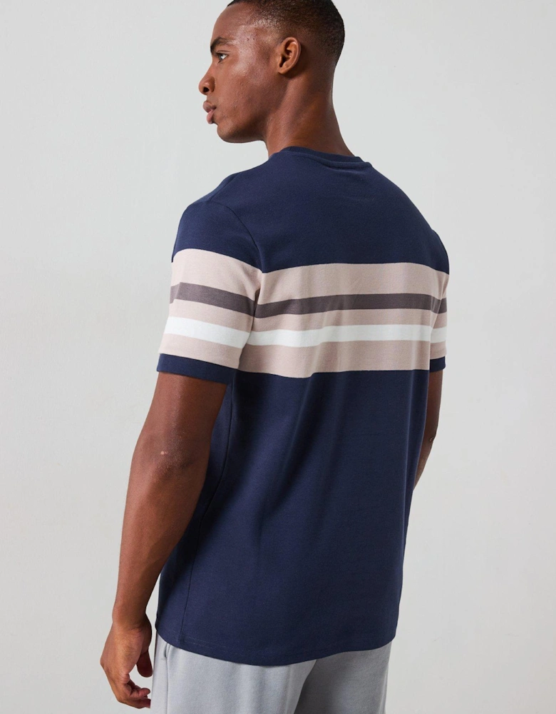Interlock Chest Block T-Shirt - Navy