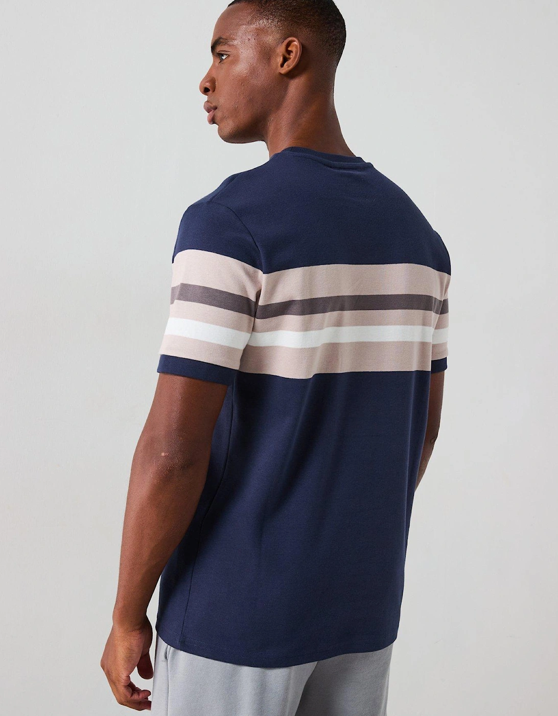 Interlock Chest Block T-Shirt - Navy