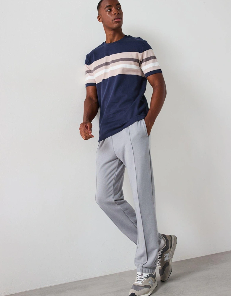 Interlock Chest Block T-Shirt - Navy