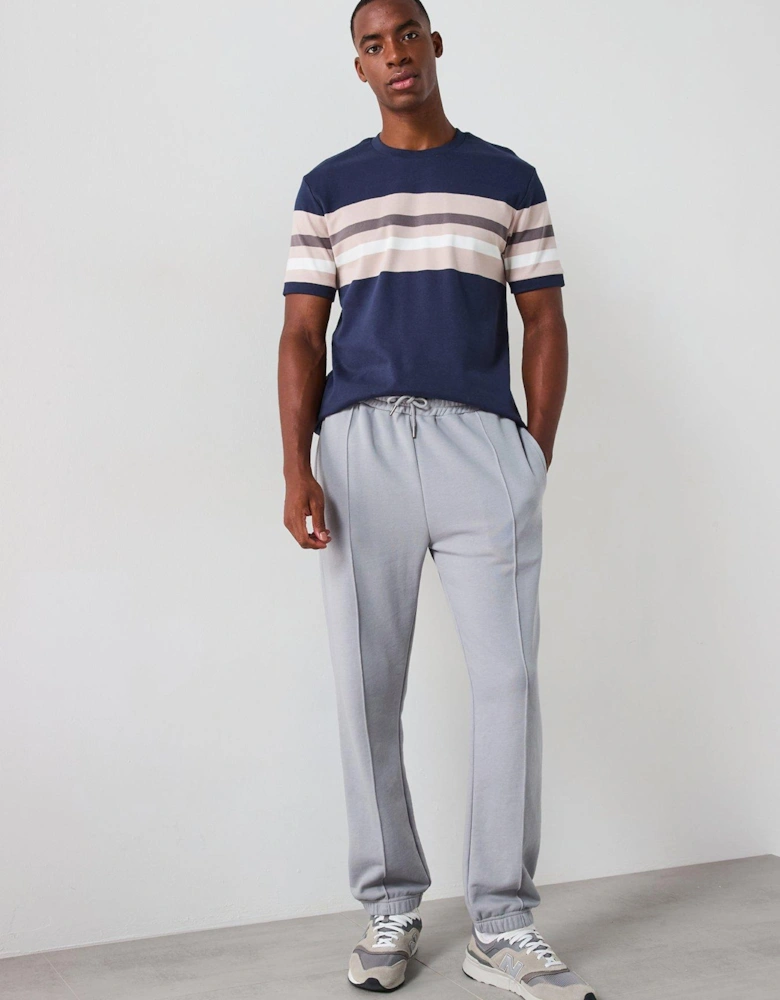 Interlock Chest Block T-Shirt - Navy