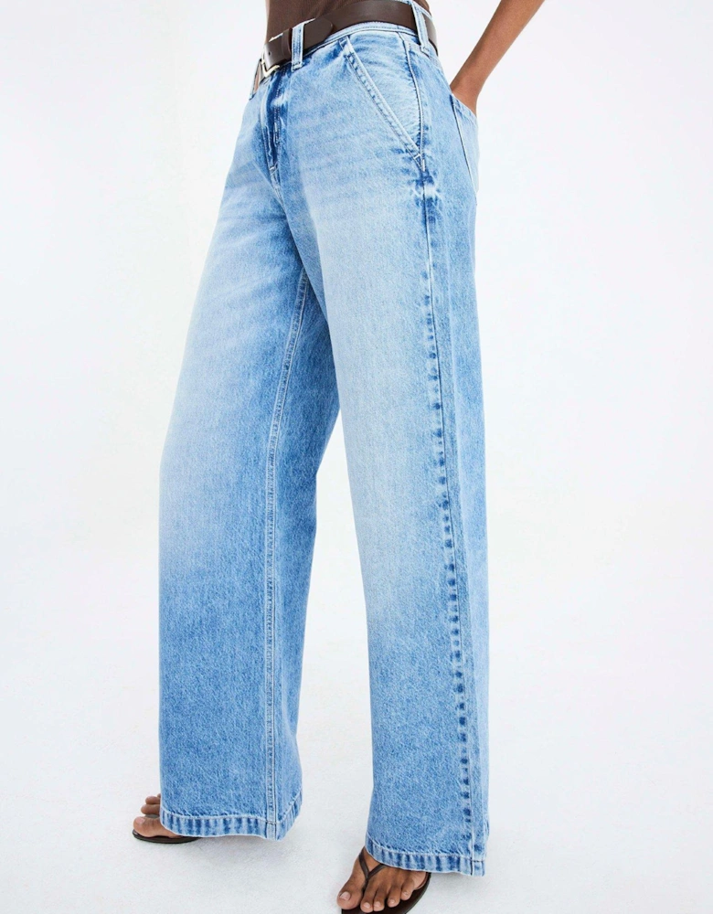 Tailored Baggy Jeans - Blue