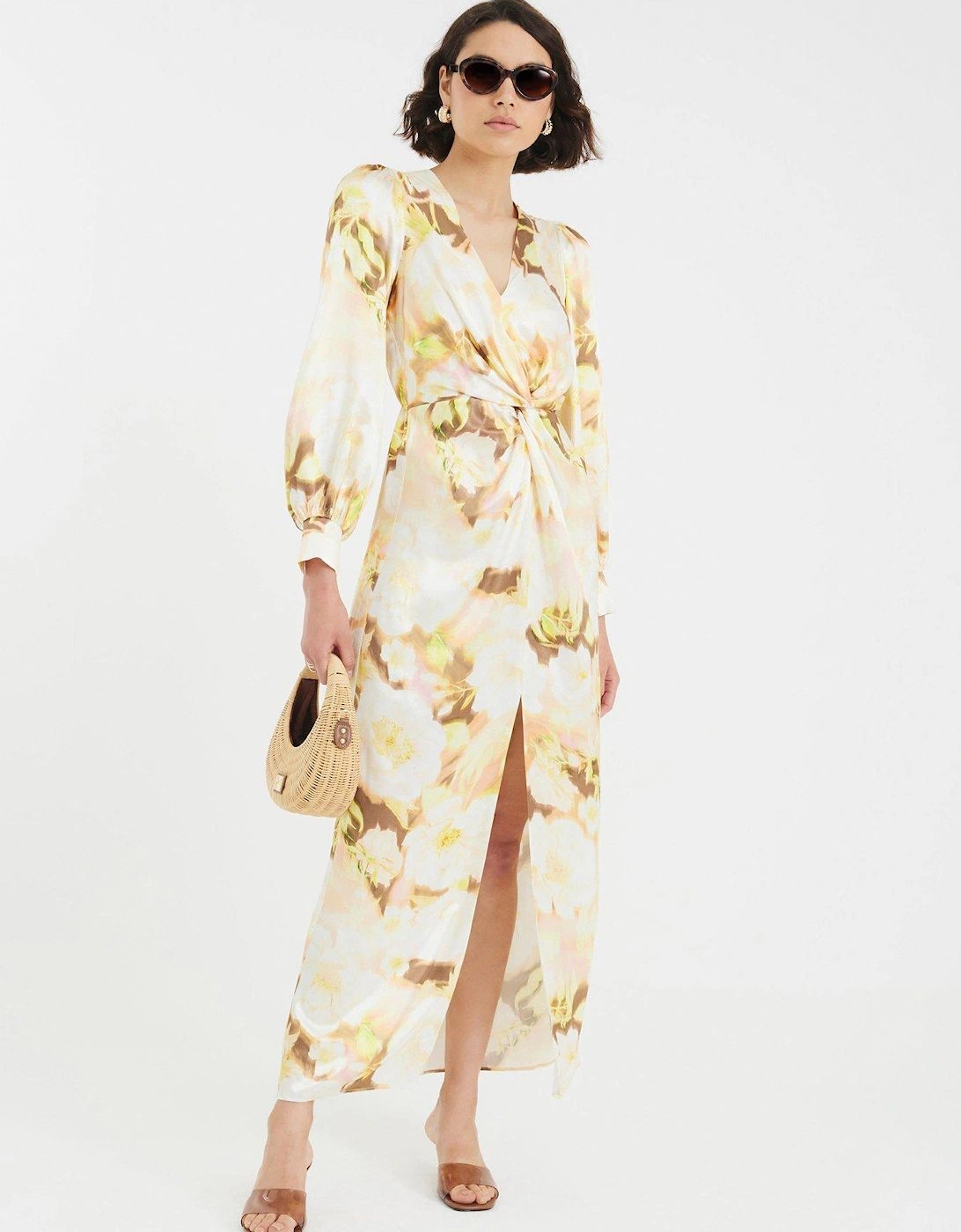 Twist Front Maxi Dress - Cream, 2 of 1