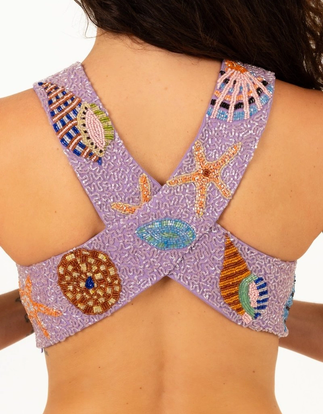 Seahorse Co ord Criss Cross Top - Purple