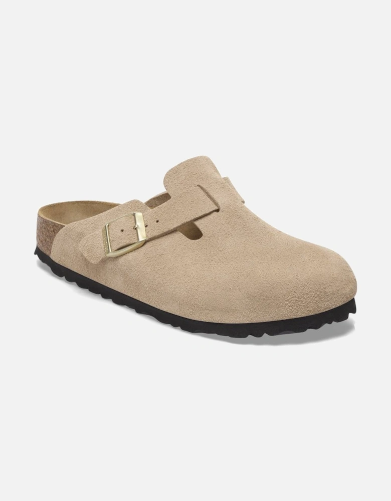 Birkenstock Women's Boston BS Suede Leather Regular Fit Sandcastle