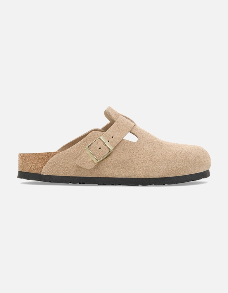Birkenstock Women's Boston BS Suede Leather Regular Fit Sandcastle