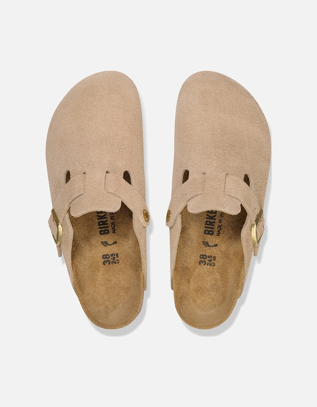 Birkenstock Women's Boston BS Suede Leather Regular Fit Sandcastle