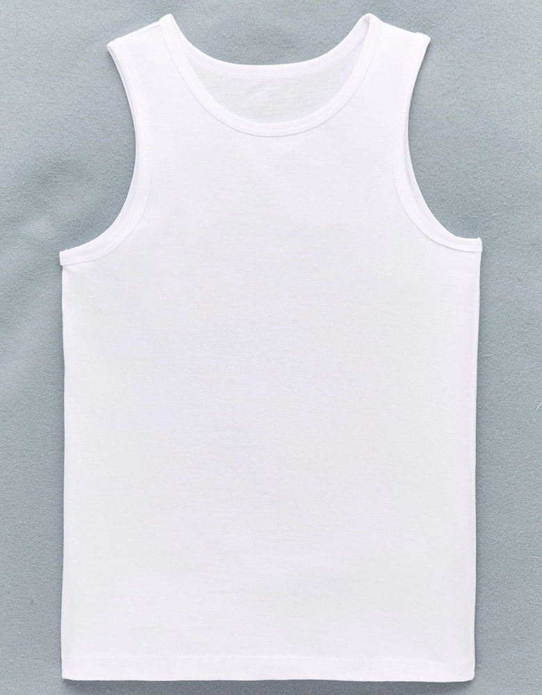Boys 5 Pack Sleeveless School Vests - White