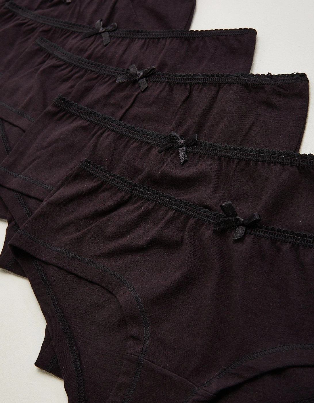 Girls 7 Pack Plain School Hipster Briefs - Black