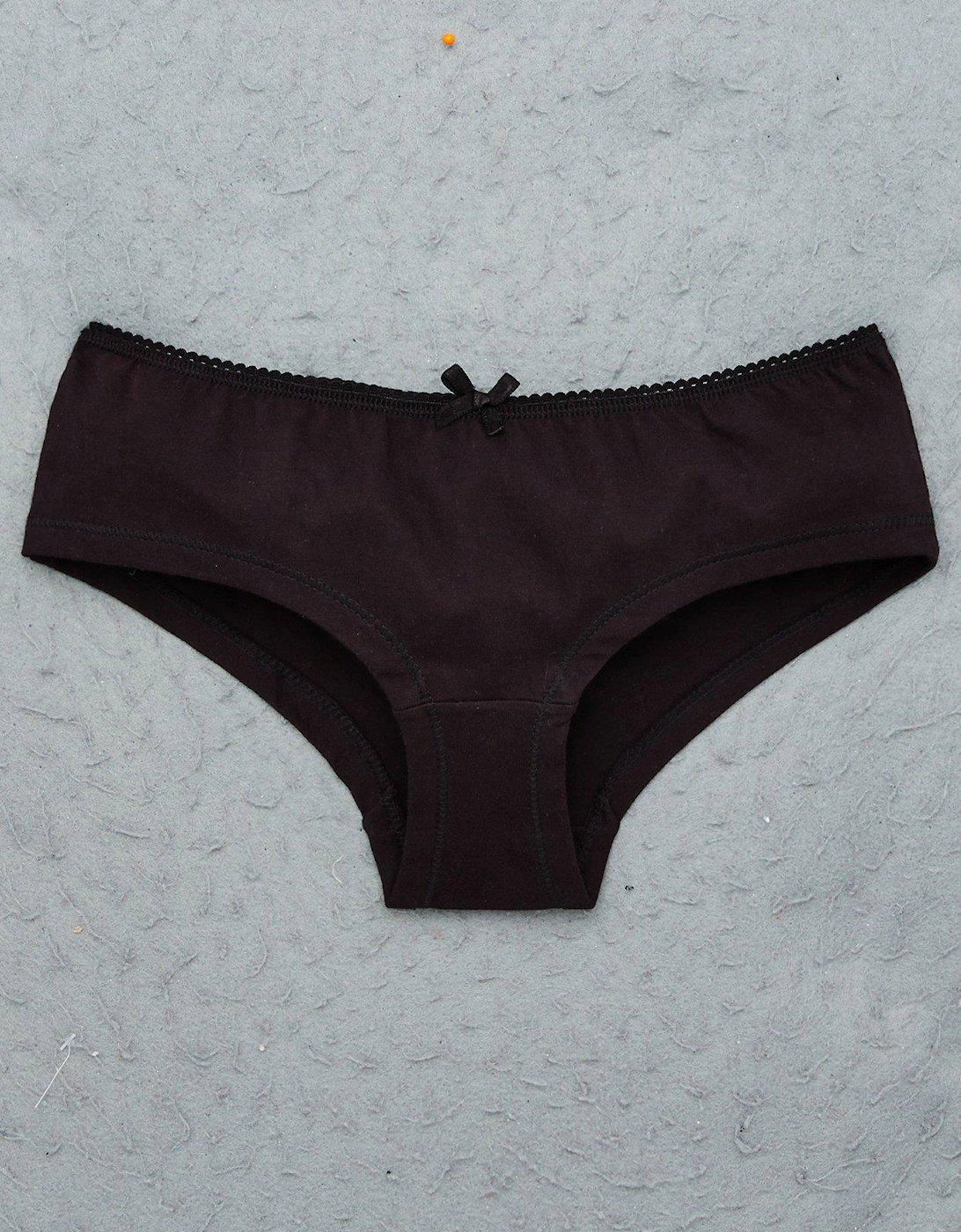 Girls 7 Pack Plain School Hipster Briefs - Black