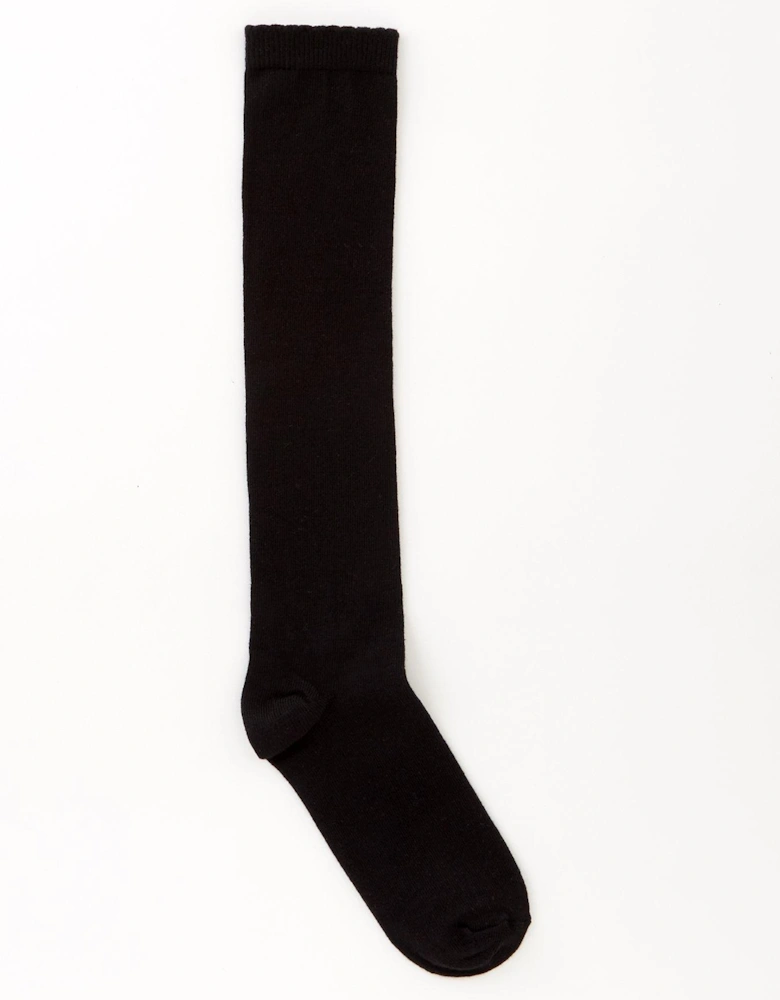 Girls 2 Pack Over The Knee Socks - Black
