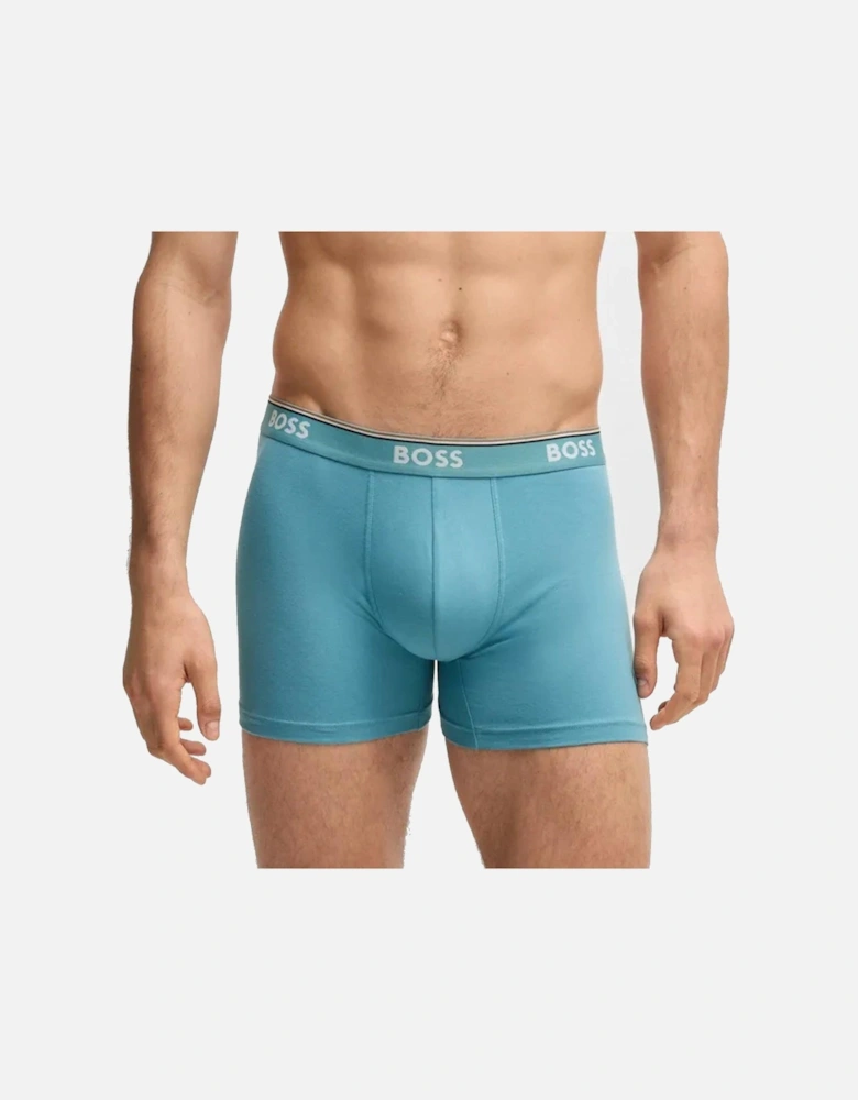 BOSS Cotton Stretch 3 Pack Boxer Briefs Black/Blue/Dark Grey