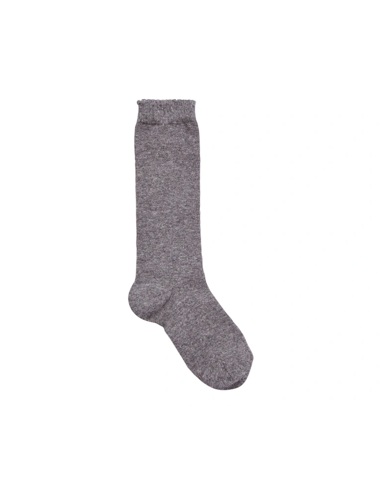 Girls Knee High Socks 5 Pack - Grey