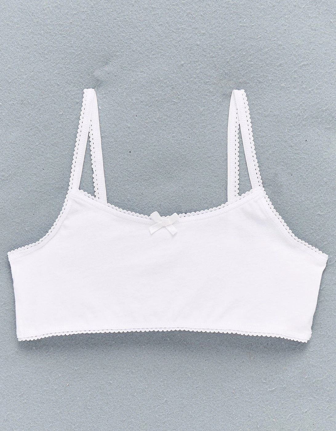 Girls 5 Pack Plain School Crop Tops - White