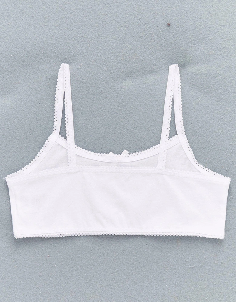 Girls 5 Pack Plain School Crop Tops - White