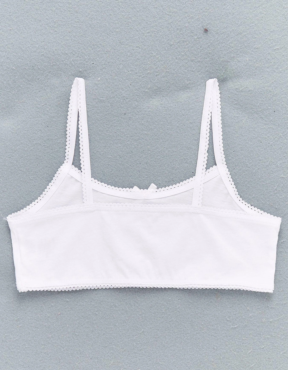 Girls 5 Pack Plain School Crop Tops - White