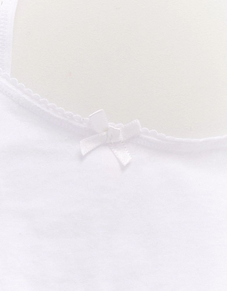Girls 5 Pack Plain School Crop Tops - White