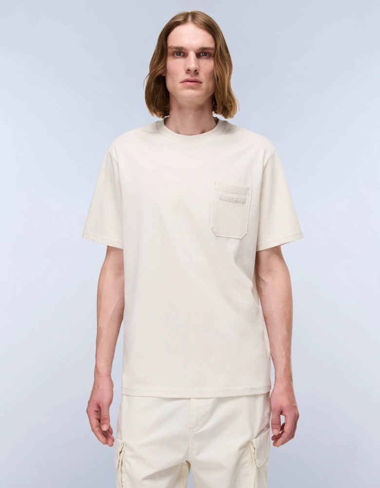 Fanes Mens Short Sleeve T-Shirt - Beige Dimity N1J