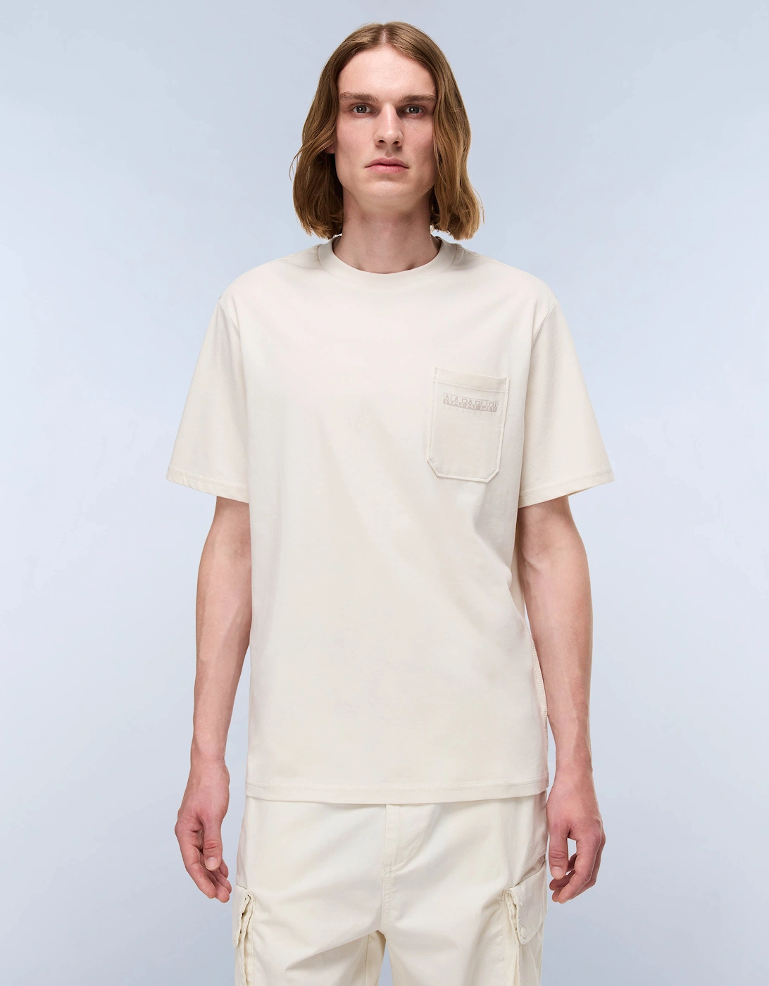 Fanes Mens Short Sleeve T-Shirt - Beige Dimity N1J, 2 of 1