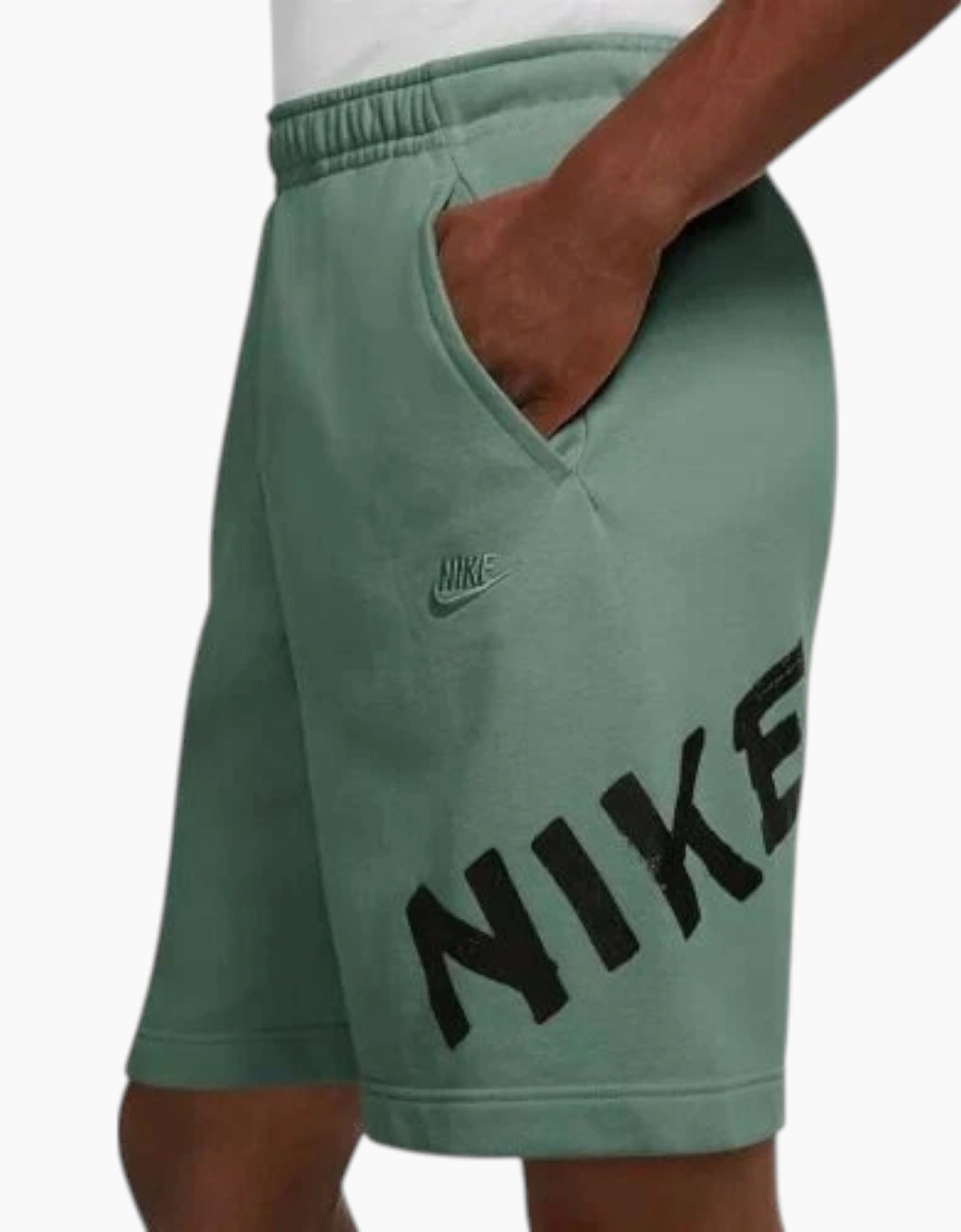 Nike Men's Green Shorts Club French Terry Cotton Gym Shorts Relaxed Fit Summer Bermuda - Size: 33/32/32