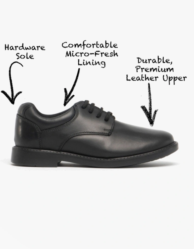 TIM Boys Leather School Shoes Black