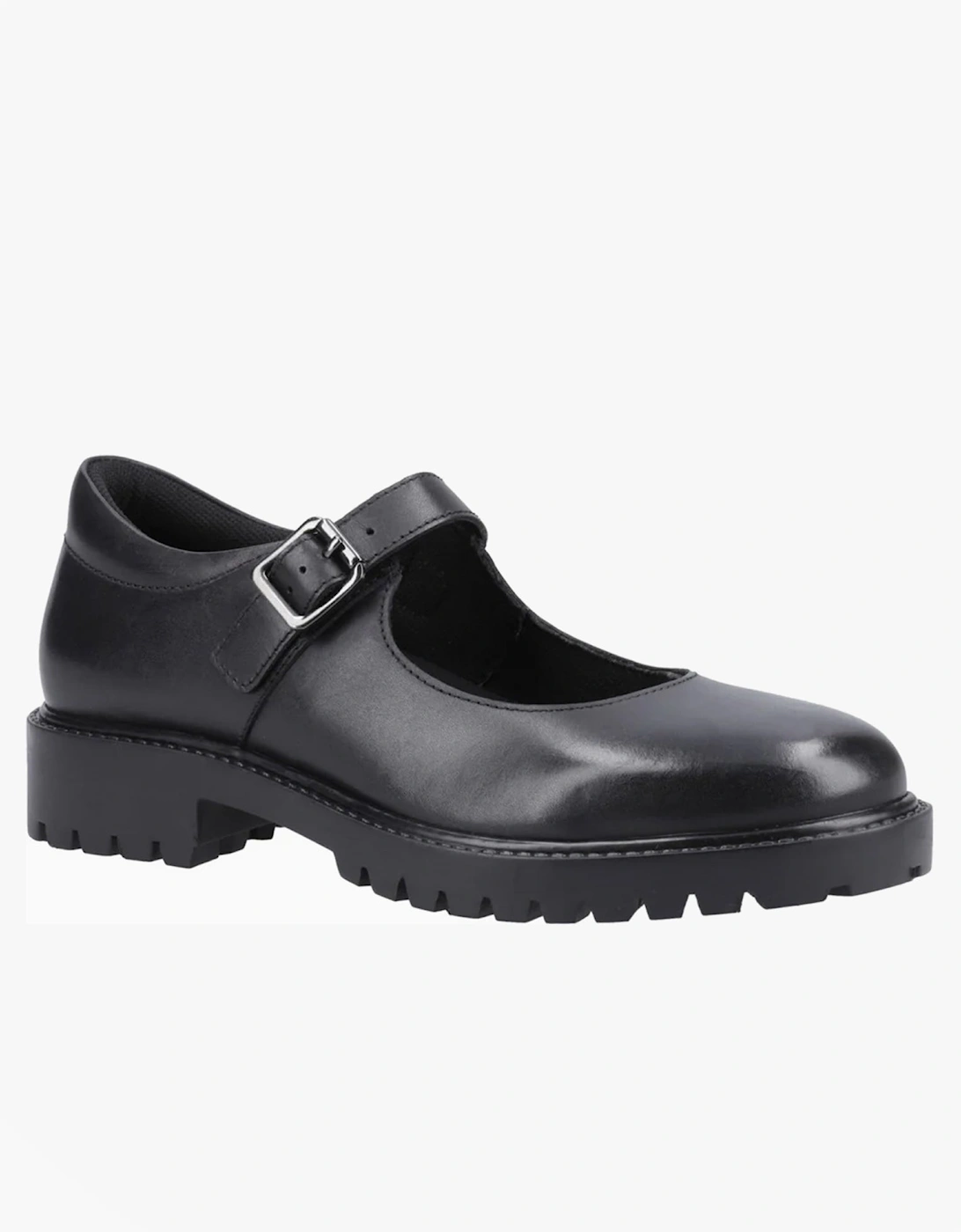 AURORA Girls Leather School Shoes Black, 6 of 5