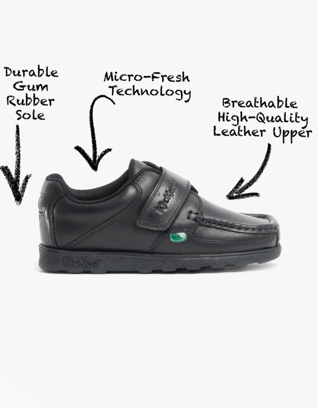 114862 FRAGMA STRAP Boys School Shoes Black, 8 of 7