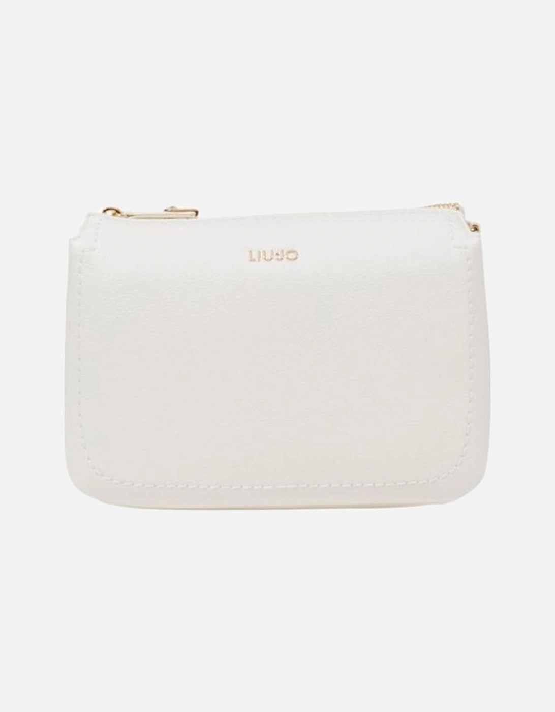 Elegant Faux Leather Crossbody Bag with Gold Accents Women - Cream