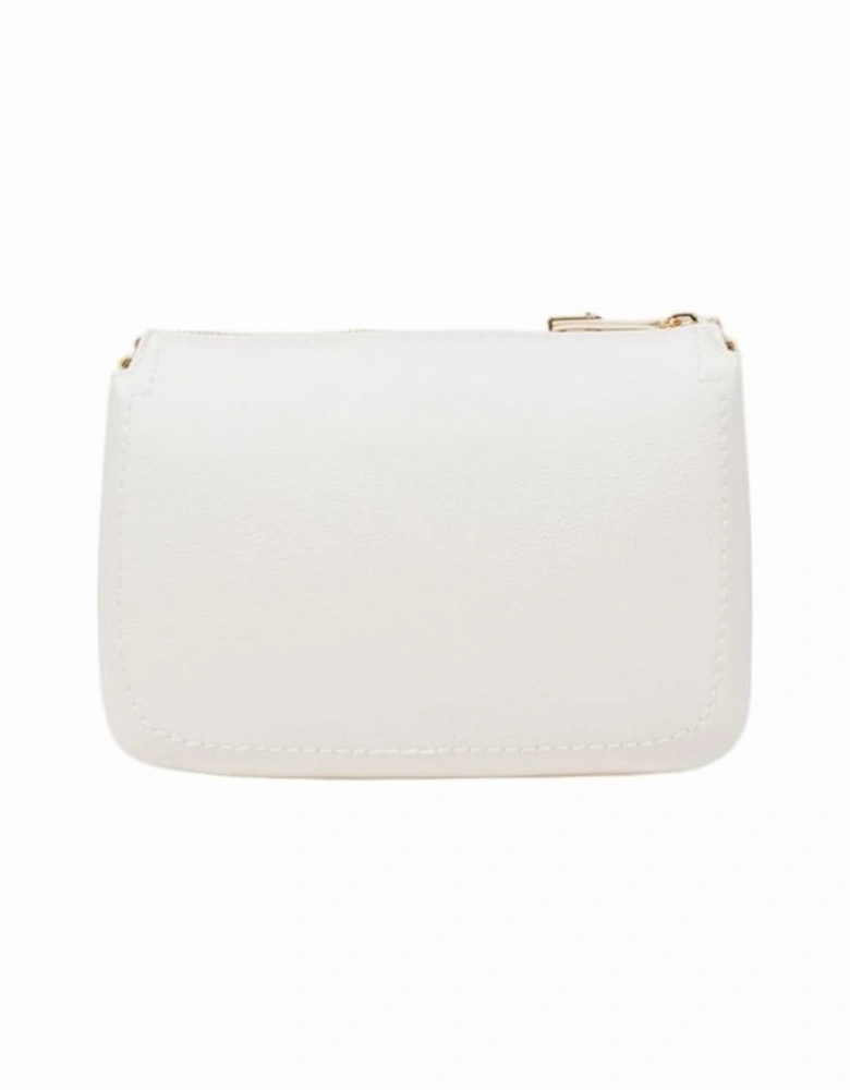 Elegant Faux Leather Crossbody Bag with Gold Accents Women - Cream